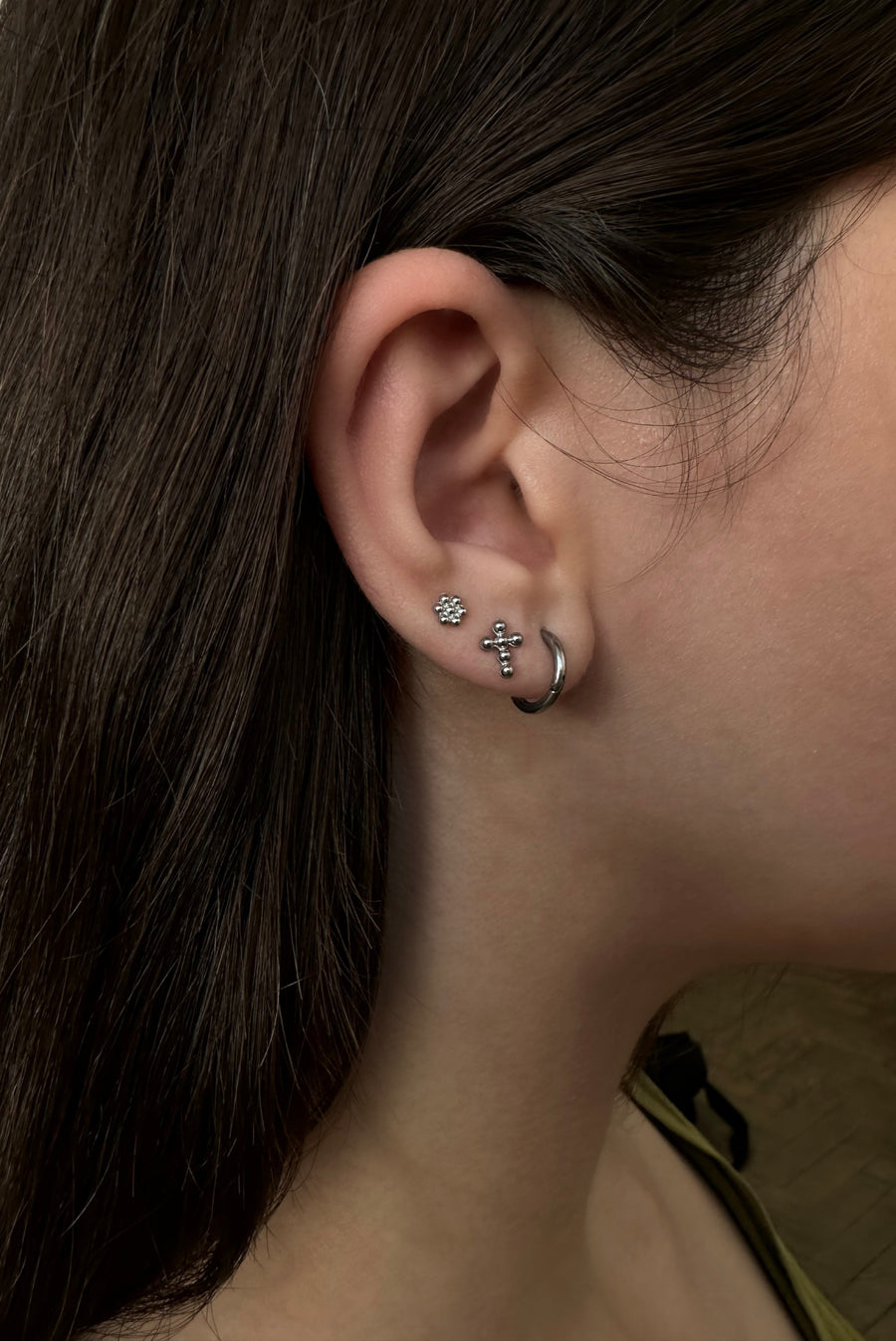 Micro hoops & Mirabella silver earrings