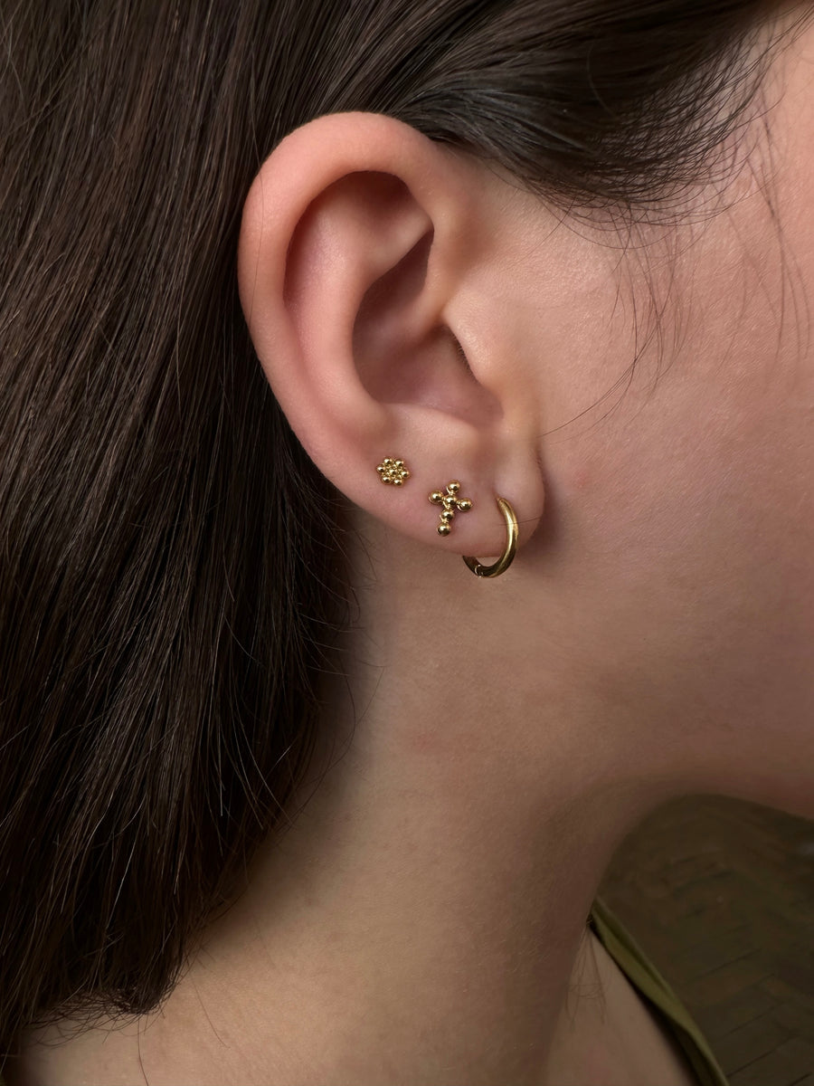 Micro hoops & Mirabella gold earrings