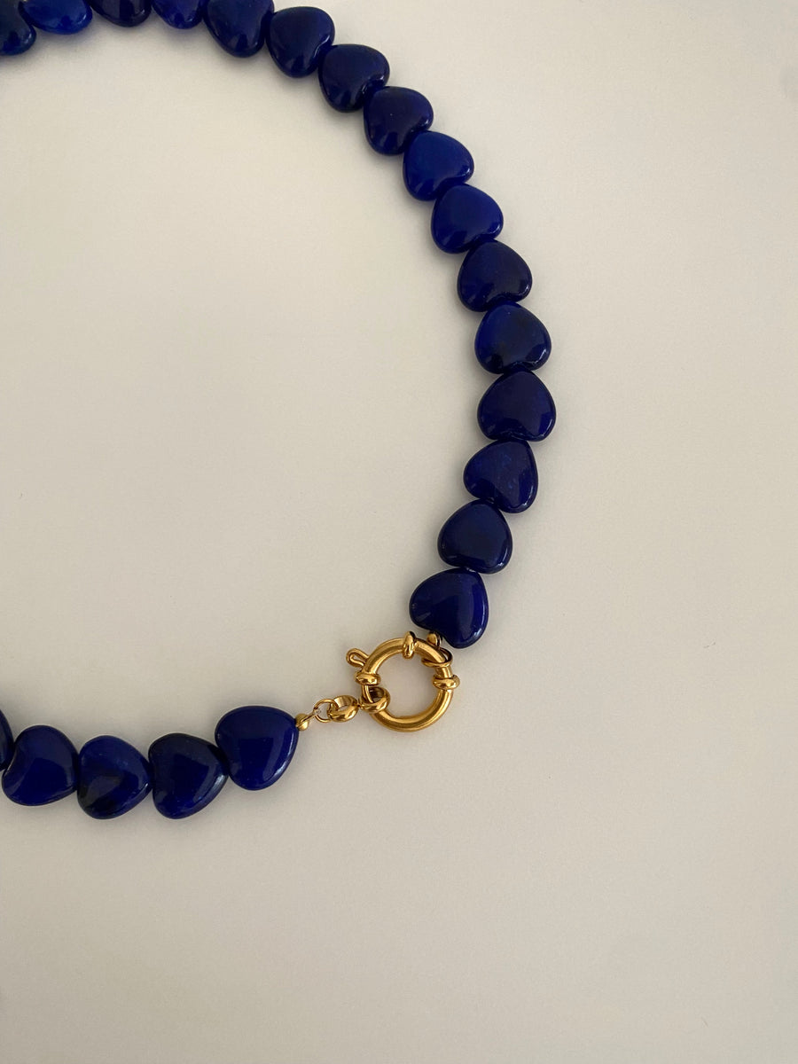 Blue hearts necklace
