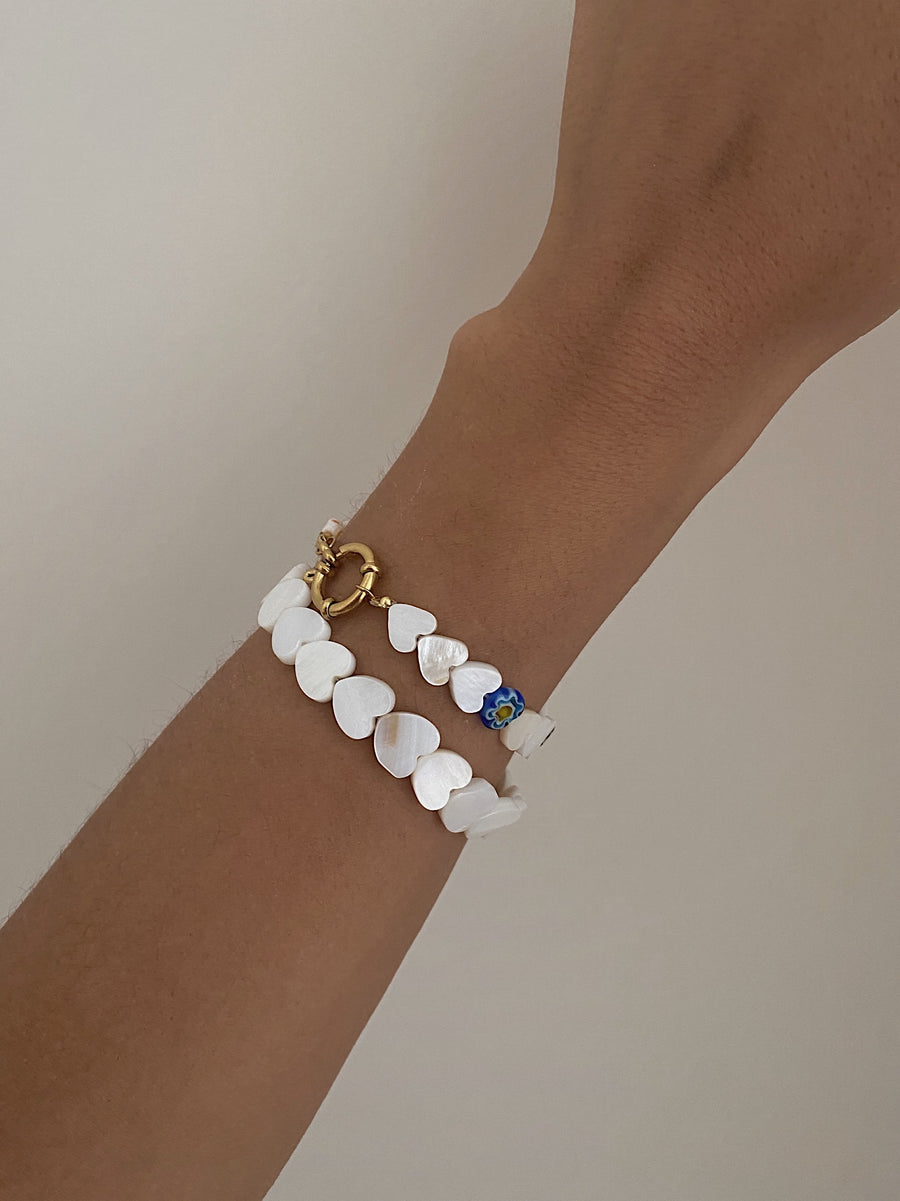 White hearts bracelets